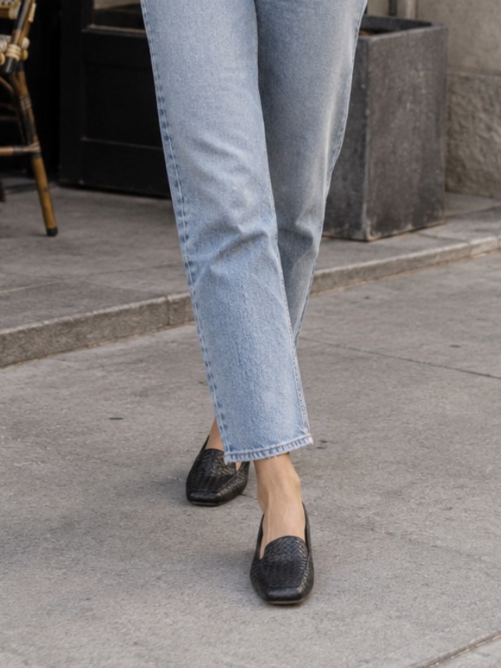 St. John's Bay Black Woven Leather Slip-On Loafers